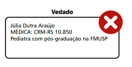 Exemplo vedado de carimbo de médico com pós graduação não reconhecida como especialidade