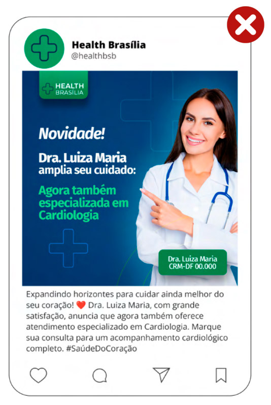 Exemplo vedado de prática médica